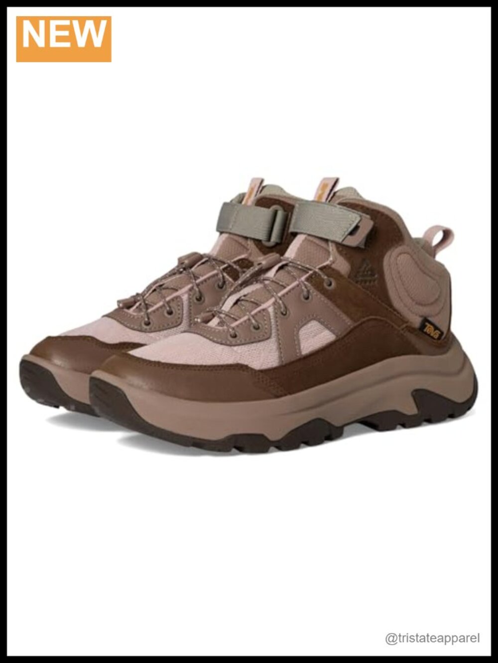 Waterproof Hiking Boots Mid Top Hook & Loop Closure Trail